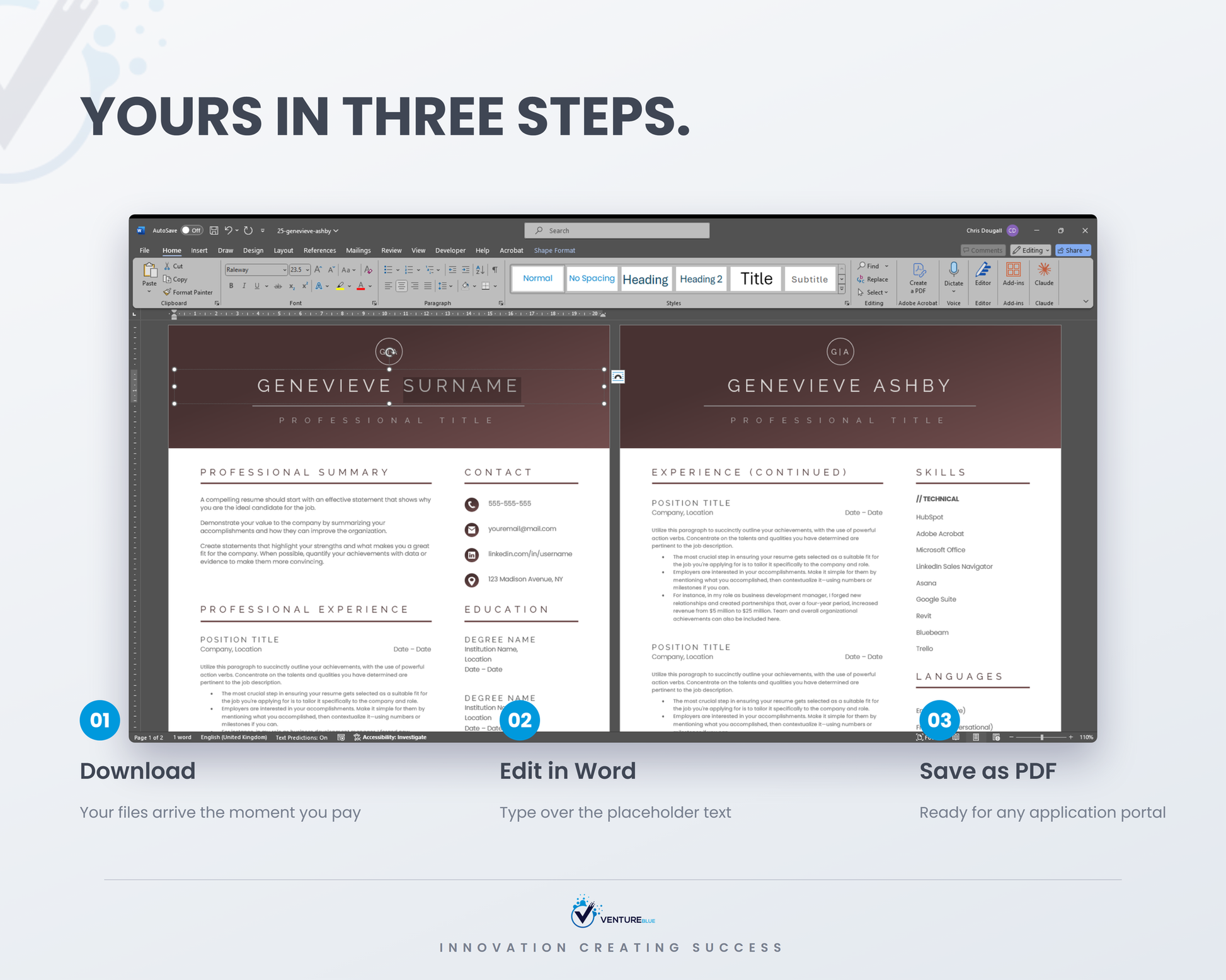 Genevieve Ashby CV template 11