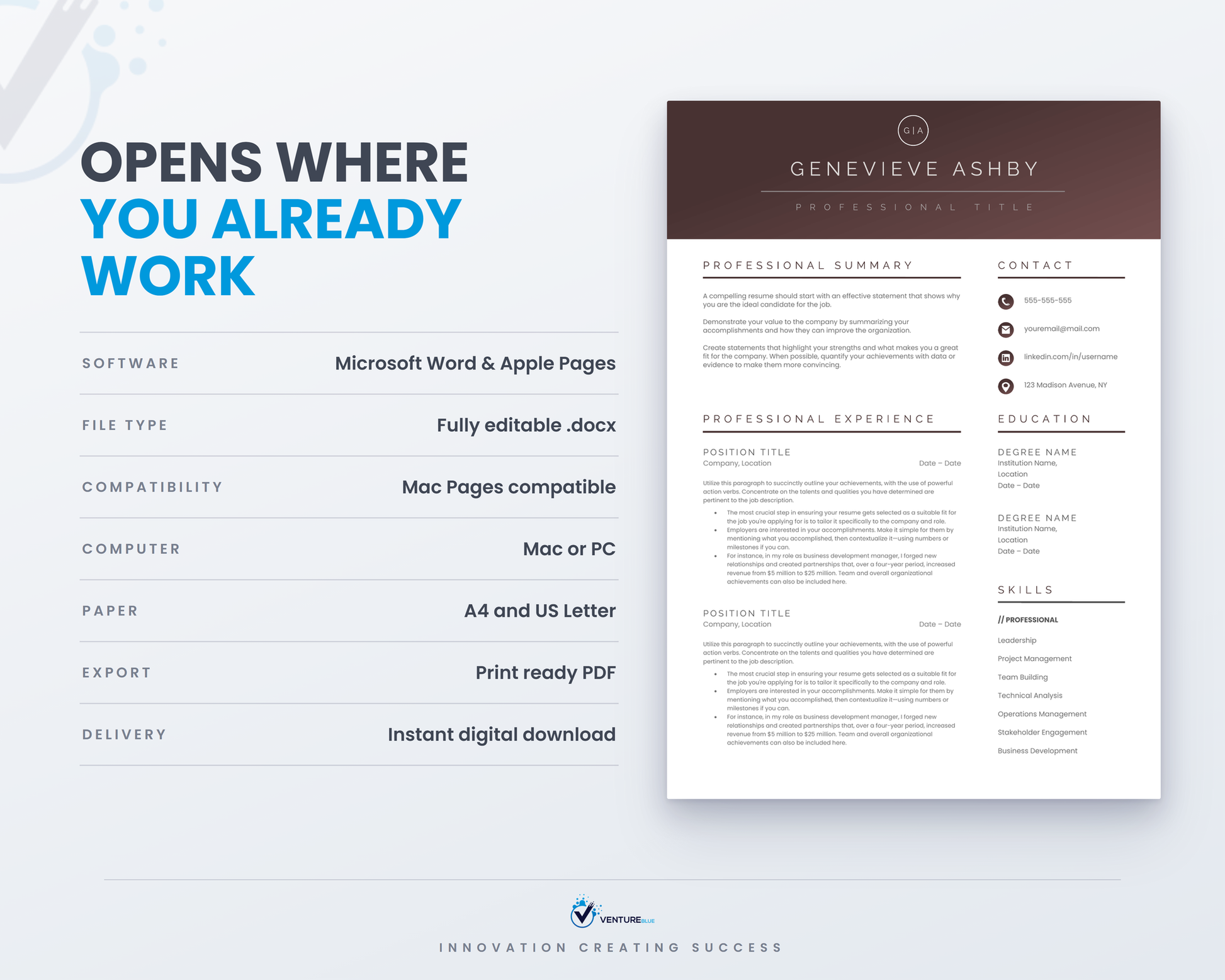 Genevieve Ashby CV template 12