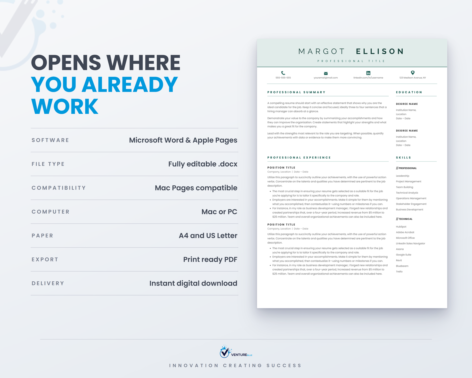 Margot Ellison CV template 12