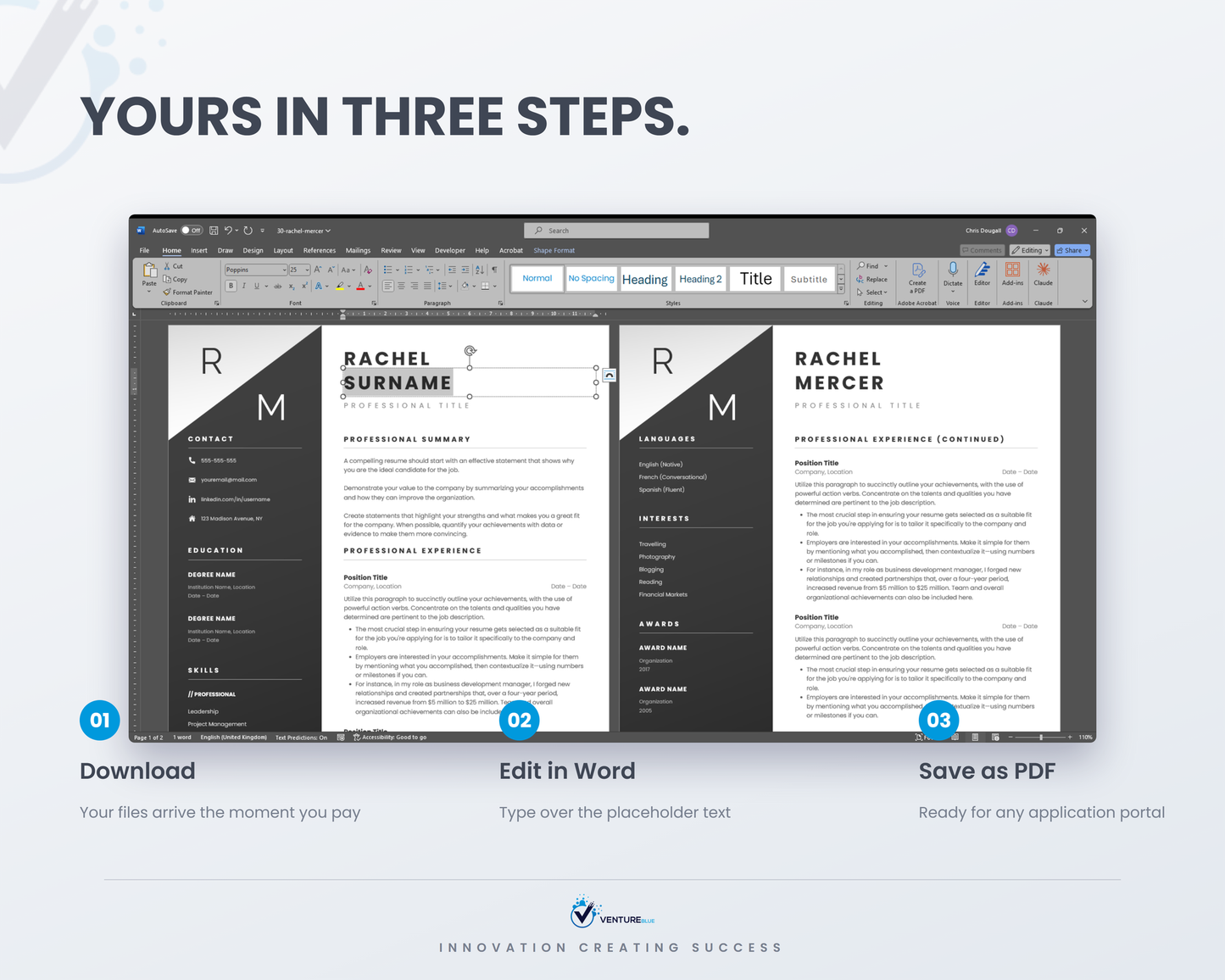 Rachel Mercer CV template 11