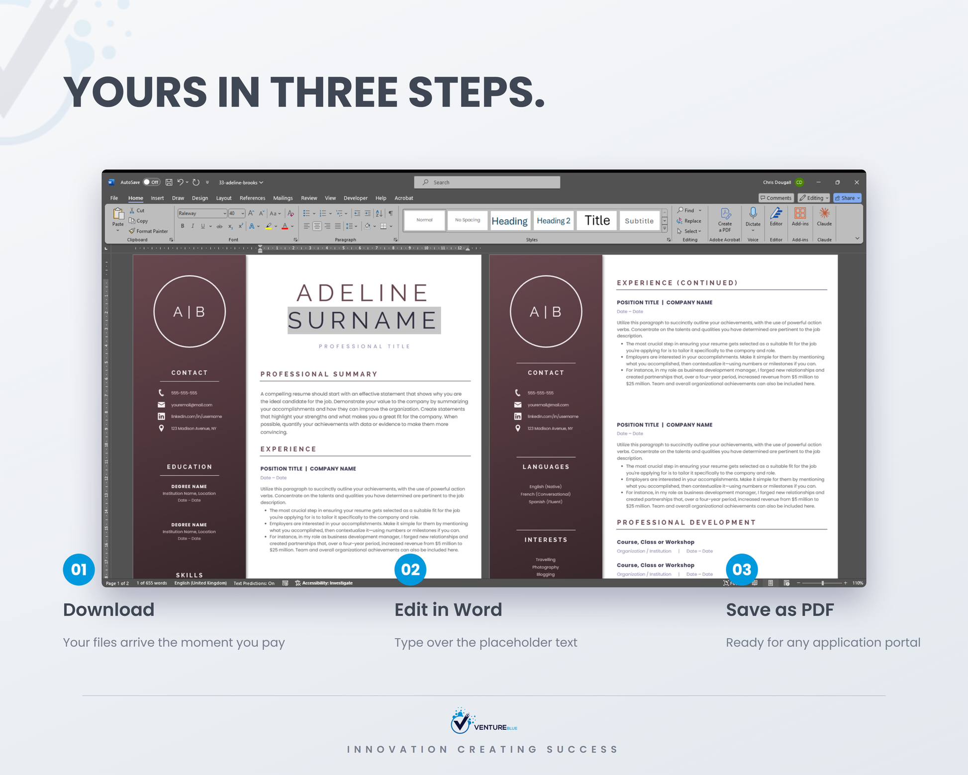 Adeline Brooks CV template 11
