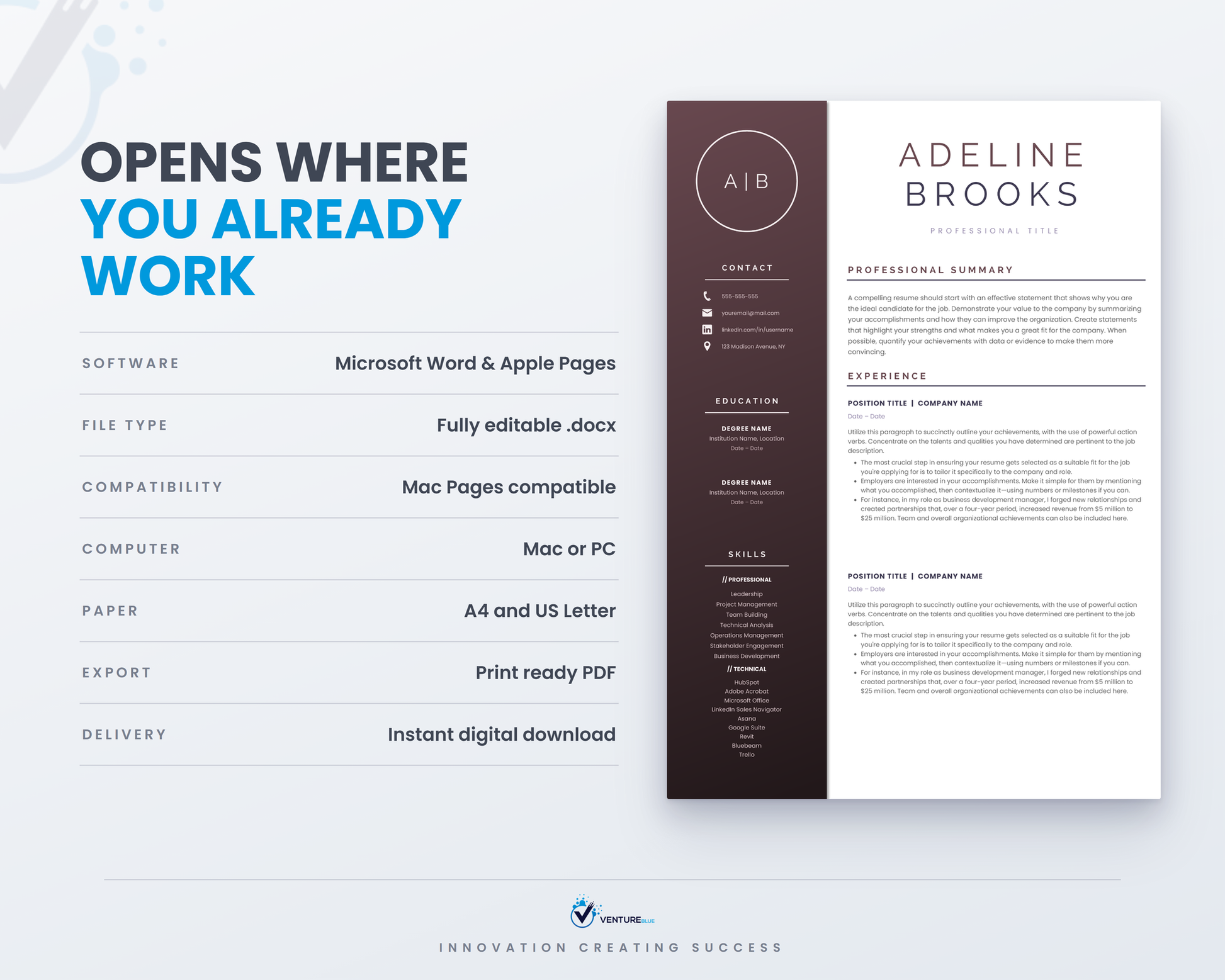 Adeline Brooks CV template 12