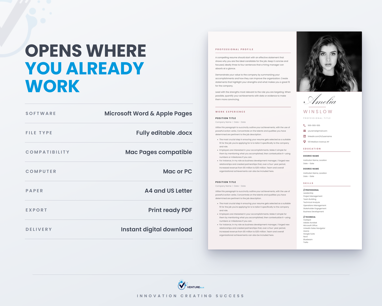 Amelia Winslow CV template 12
