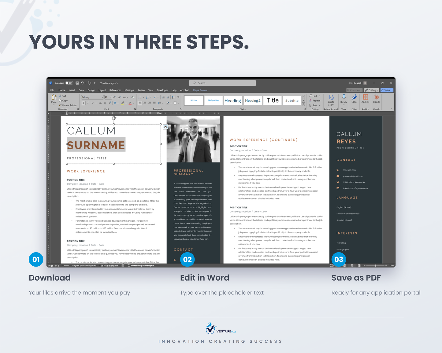 Callum Reyes CV template 11