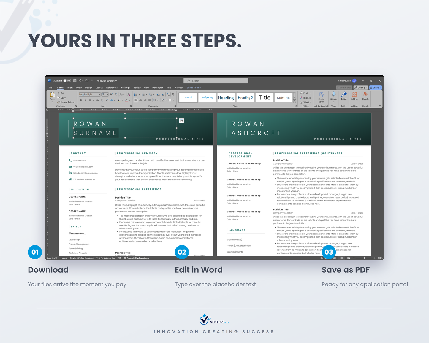 Rowan Ashcroft CV template 11