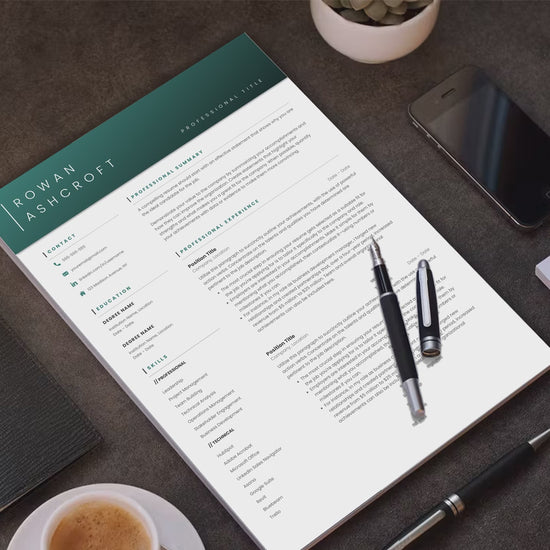 Rowan Ashcroft CV template video