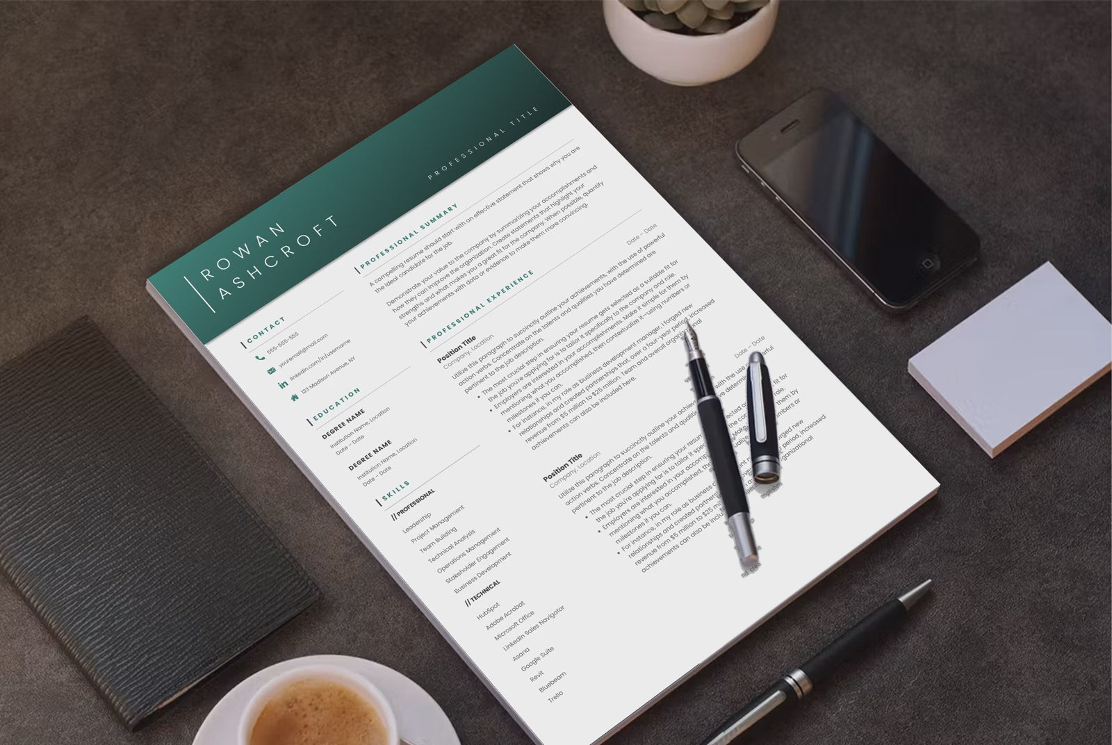 Rowan Ashcroft CV template video