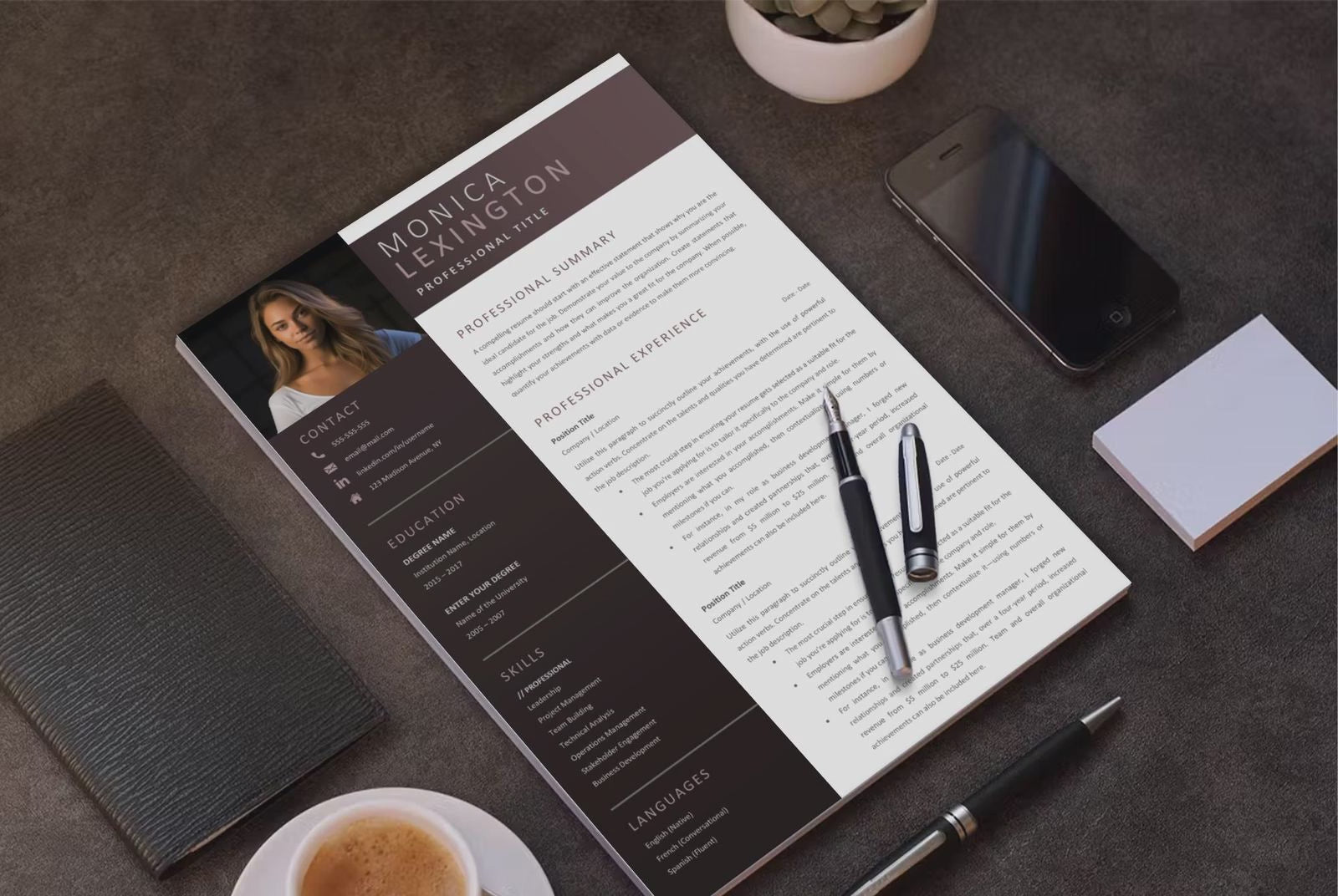 Monica Lexington CV template video