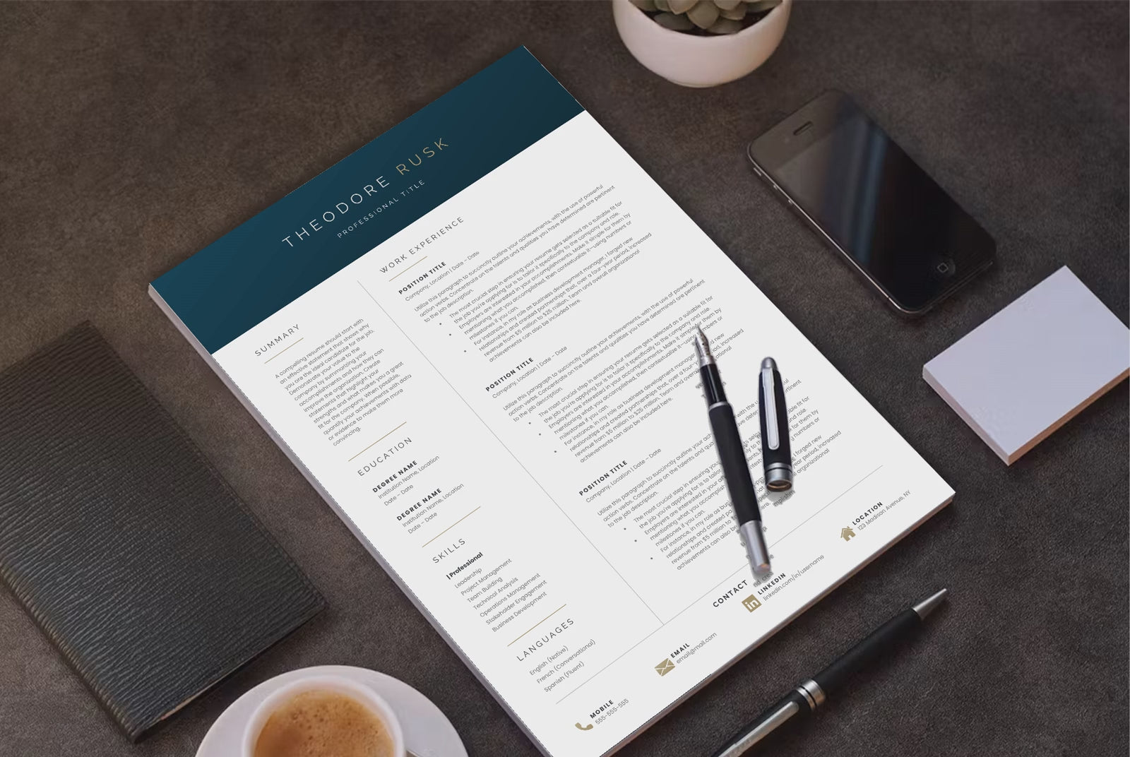 Theodore Rusk CV template video
