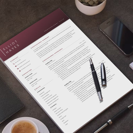 Elliot Hayes CV template video