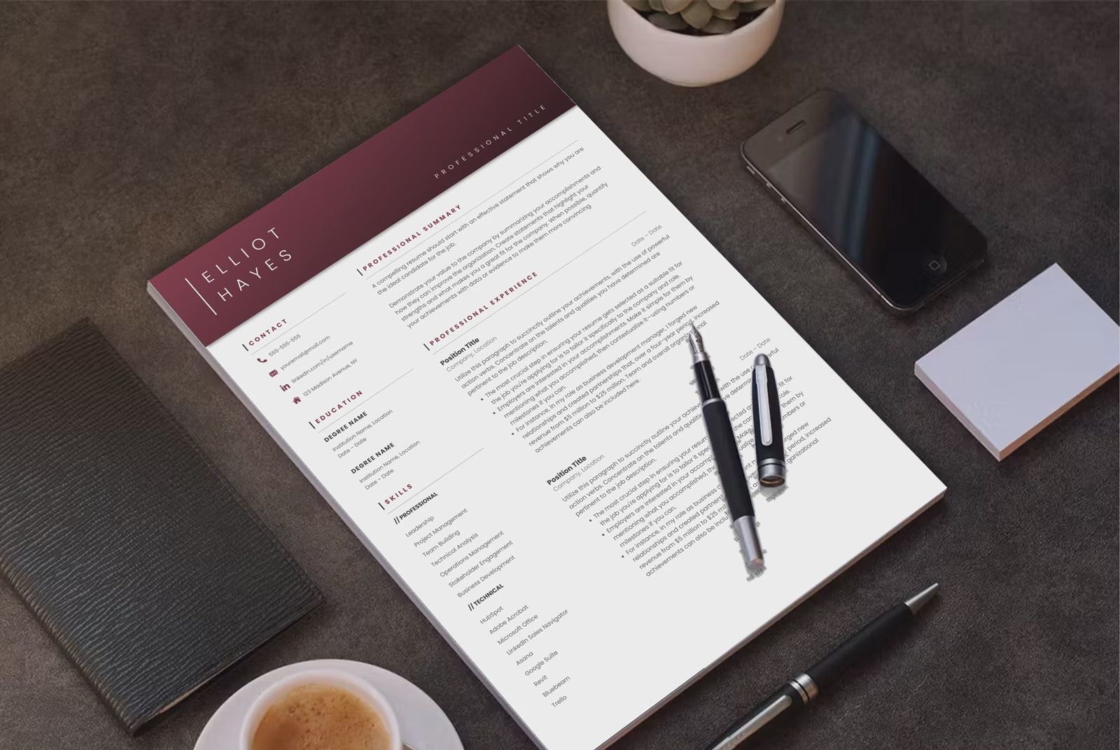 Elliot Hayes CV template video