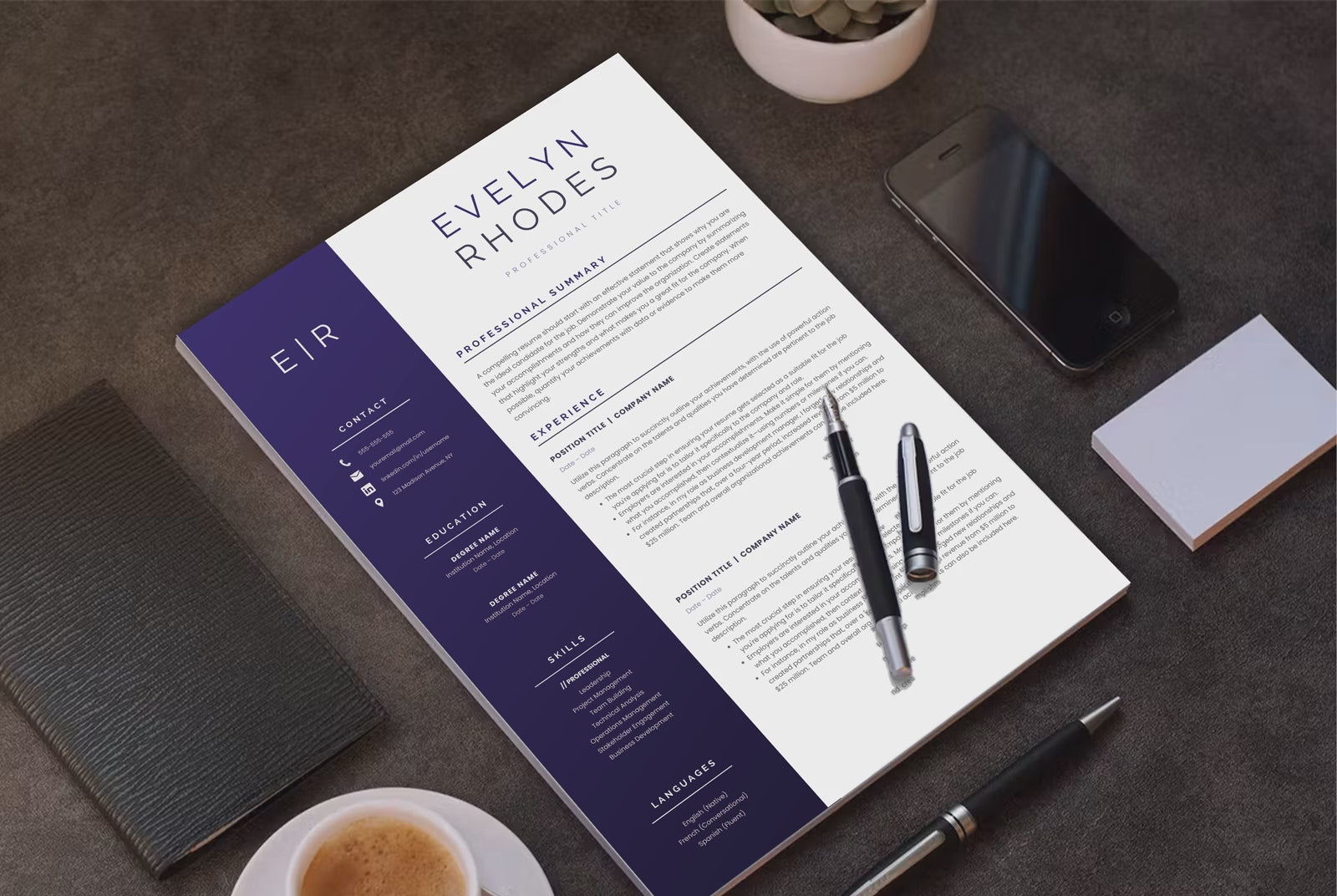 Evelyn Rhodes CV template video
