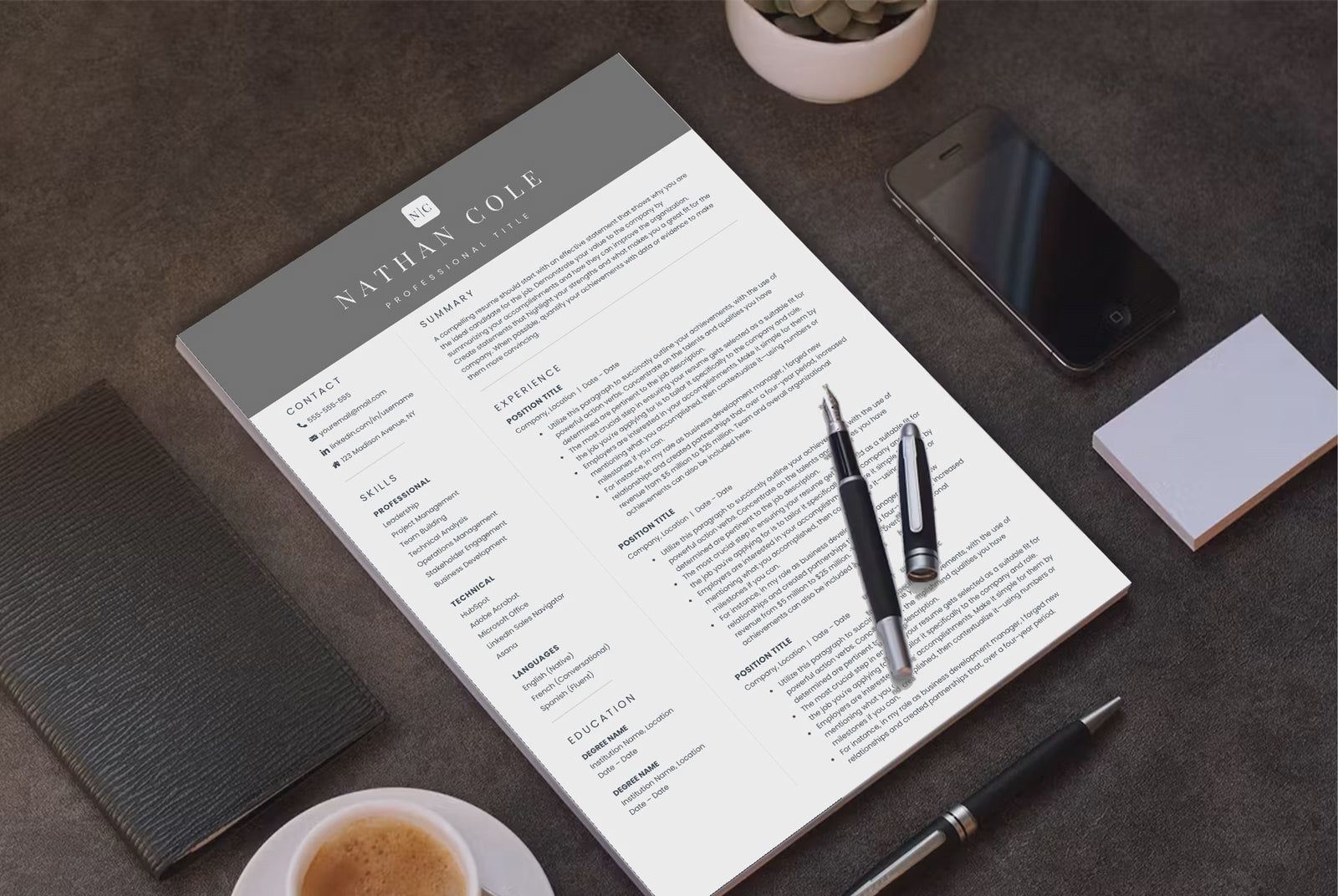 Nathan Cole CV template video