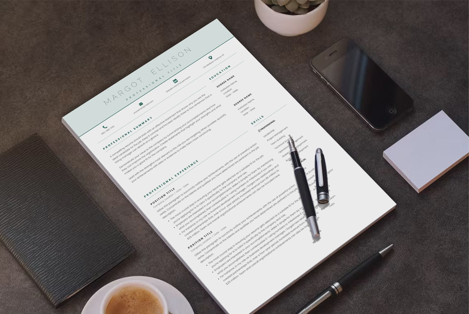 Margot Ellison CV template video