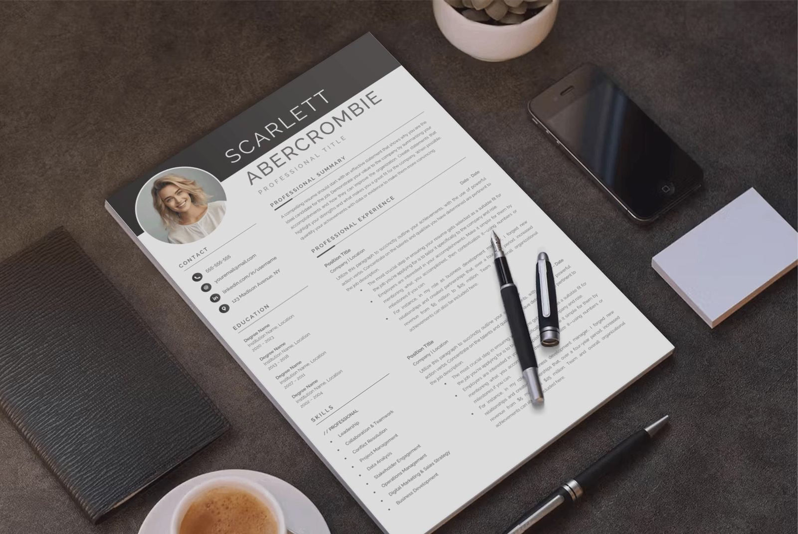 Scarlett Abercrombie CV template video