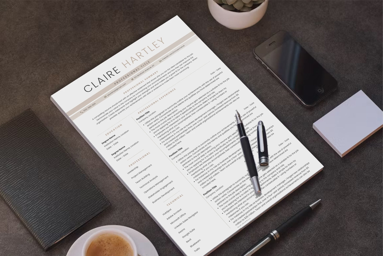 Claire Hartley CV template video