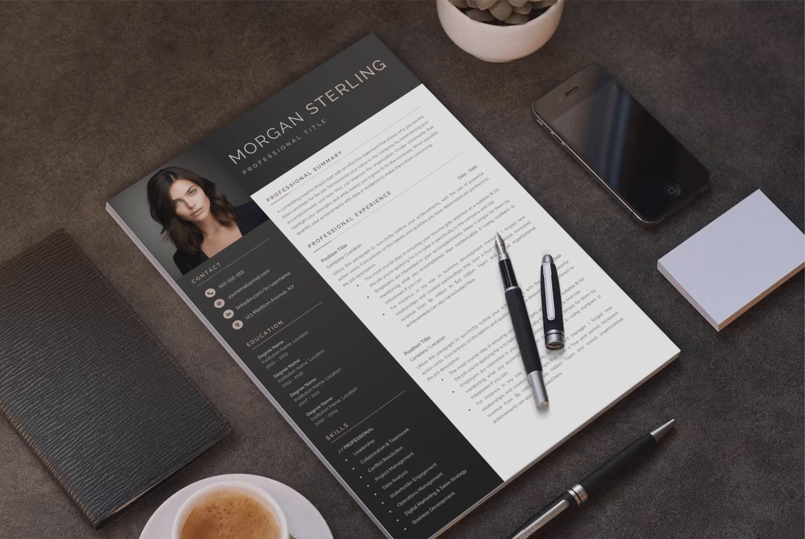 Morgan Sterling CV template video