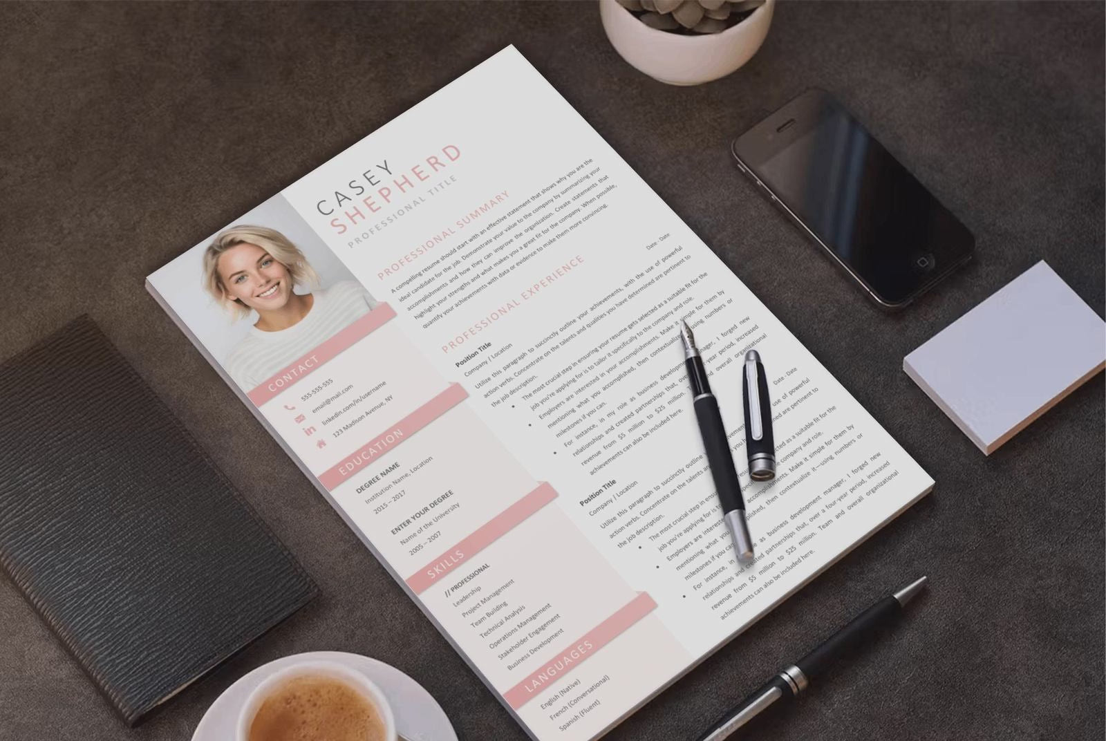 Casey Shepherd CV template video