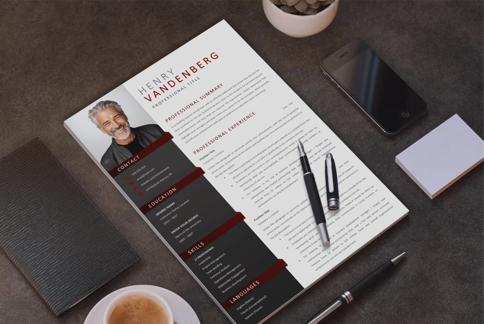 Henry Vandenberg CV template video