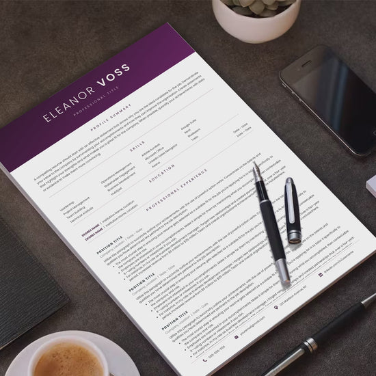 Eleanor Voss CV template video