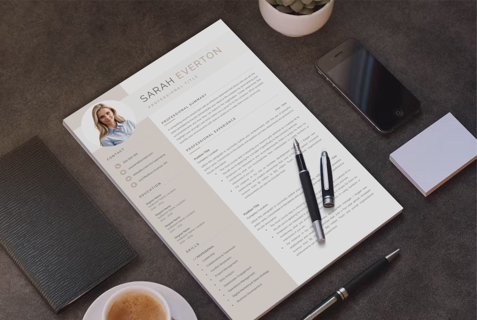 Sarah Everton CV template video