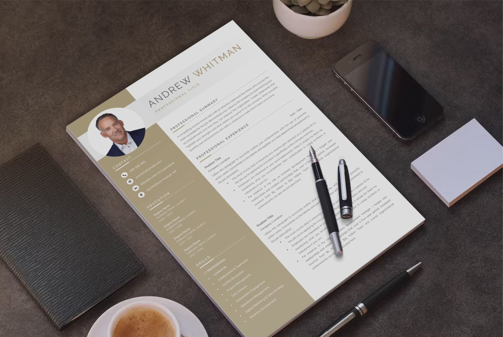 Andrew Whitman CV template scene video