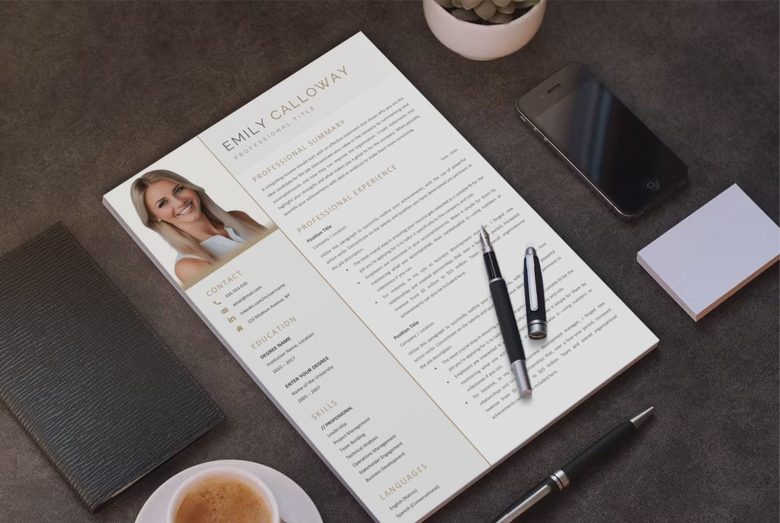 Emily Calloway CV template video